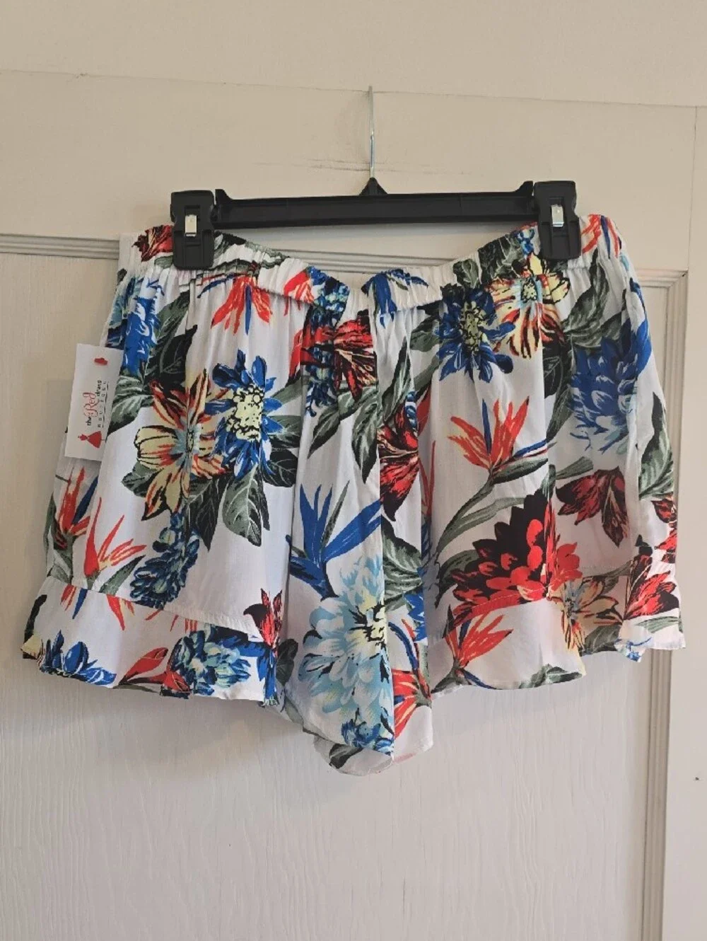 Umgee Boutique Floral Summer Flutter Hem Shorts Sz L